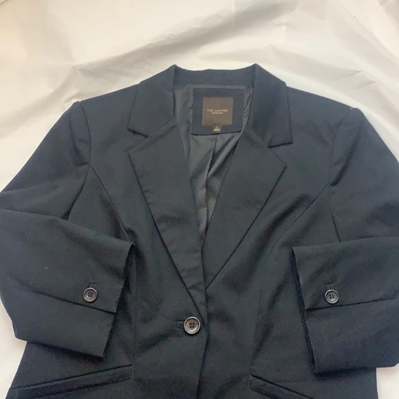 THE Limited Black Button Front Blazer 3/4 Sleeve Size L - Picture 1 of 5